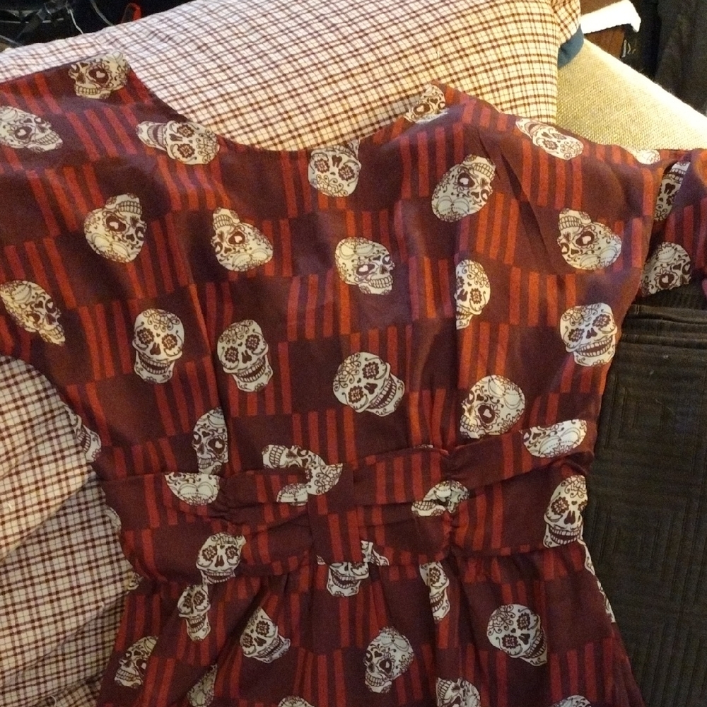 Red Skull Pattern Dress